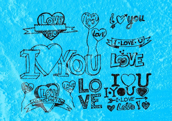 Desenho de coração e dia dos namorados corações para suas obras — Fotografia de Stock