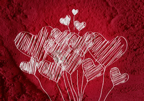 バレンタインデザインのための愛と心 — ストック写真