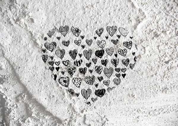 Любовь и сердца к дизайну валентинки — стоковое фото