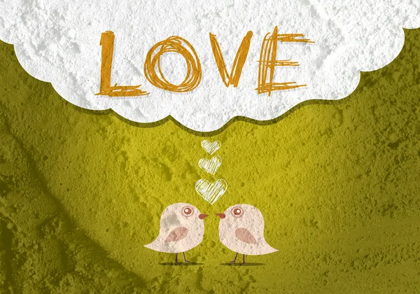 Love birds per biglietto da sposa — Foto Stock