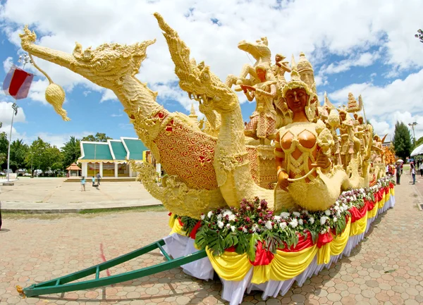 蜡烛节泰国艺术蜡烛蜡在 Ubonratchathani，Thaila — 图库照片