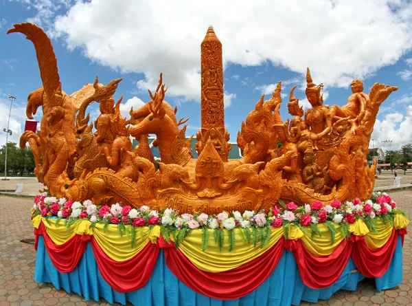 Festival de bougies Art thaïlandais Cire de bougie à UbonRatchathani, Thaila — Photo