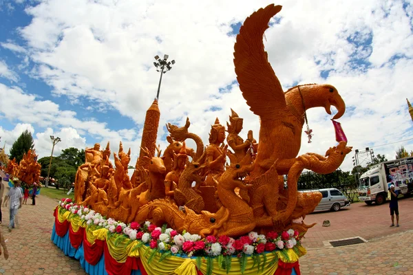 Świeca festiwalu tajskiej sztuki wosk w Ubonratchathani, Thaila — Zdjęcie stockowe