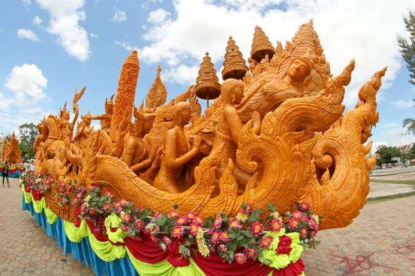Ljus Festival thailändsk konst stearin i Ubonratchathani, Thaila — Stockfoto