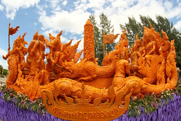 Festival delle candele, arte tailandese Cera di candela in thailandese — Foto Stock