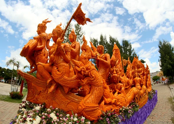蜡烛节，泰国艺术蜡烛蜡中遇难 — 图库照片