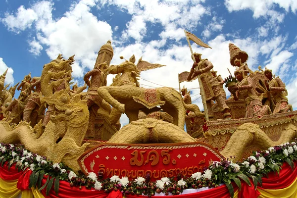 Свічка фестиваль тайського мистецтва воском в Ubonratchathani, Thaila — стокове фото