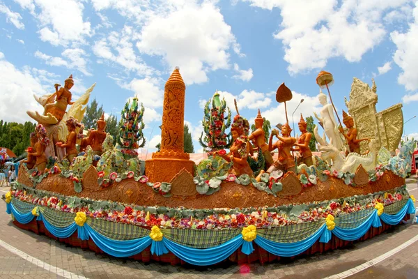 Candle Festival, Thai art  Candle wax in Thailan — Stock Photo, Image