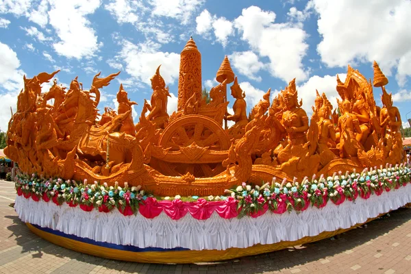 Festival delle candele, arte tailandese Cera di candela in thailandese — Foto Stock