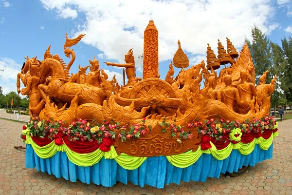 Candle Festival, Thai art  Candle wax in Thailan — Stock Photo, Image