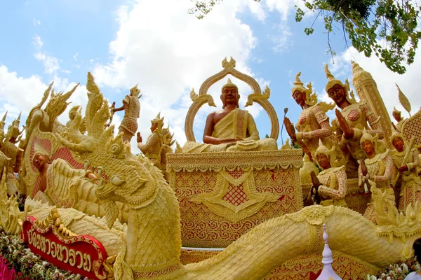 Candle Festival, Thai art  Candle wax in Thailan — Stock Photo, Image