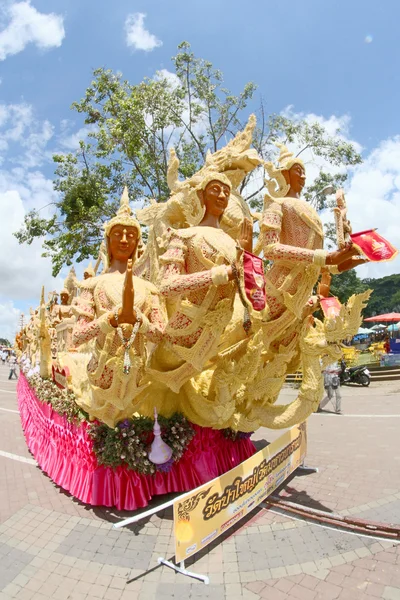 Svíčka Festival, thajský umění vosk v Thailan — Stock fotografie