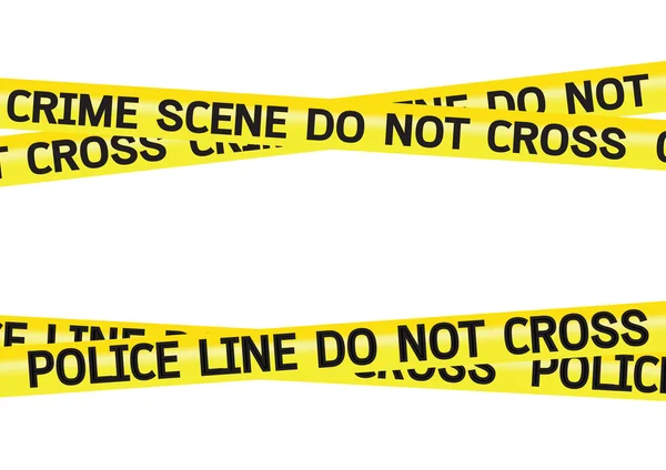 Crime scene danger tapes illustration — Stock Vector