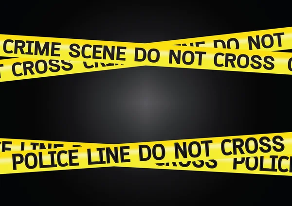 Escena del crimen cintas de peligro ilustración — Vector de stock