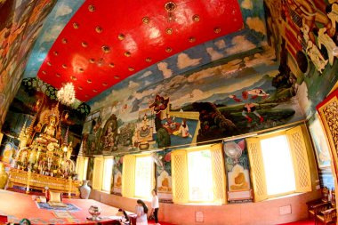 WAT Tai Tapınağı ve Budist Ubon Ratchathani, Thail heykel