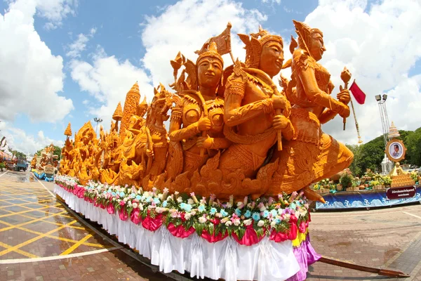 Candle Festival, Thai art  Candle wax in Thailan — Stock Photo, Image