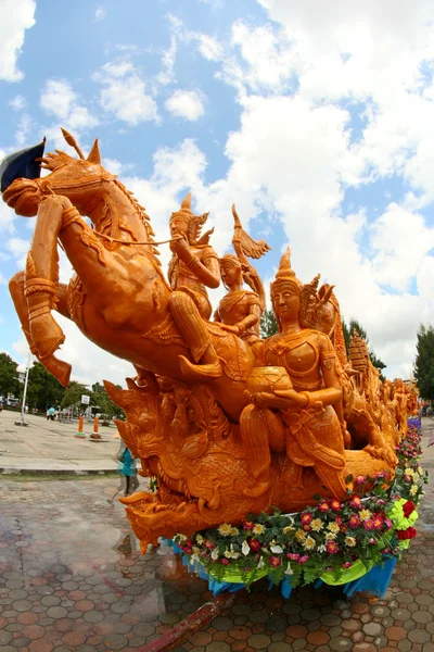 Festival de las velas, arte tailandés Cera de las velas en Tailandés — Foto de Stock