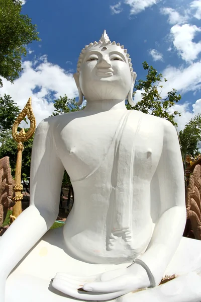 Chrám Wat Tai a buddhistické sochy v Ubon Ratchathani, Thail — Stock fotografie