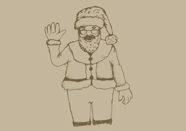 Santa Claus för jul hand dras — Stock vektor