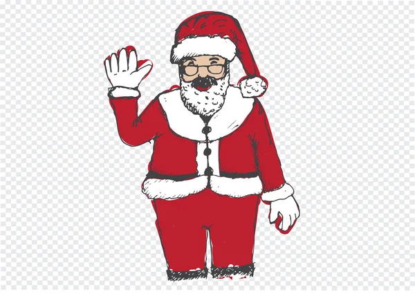 Babbo Natale per Natale disegnato a mano — Vettoriale Stock