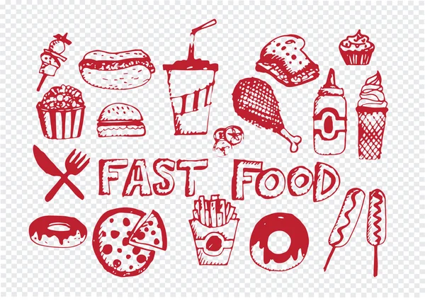 Fast food icons vector symbols — Stock Vector