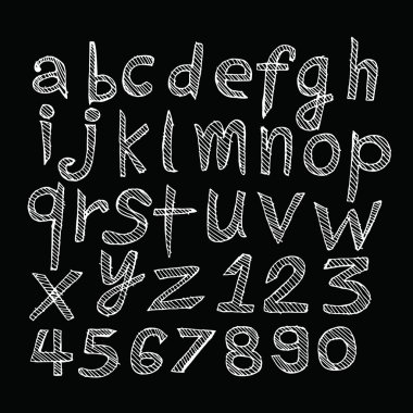 kalemle yazılmış el çizili harfler yazı tipi