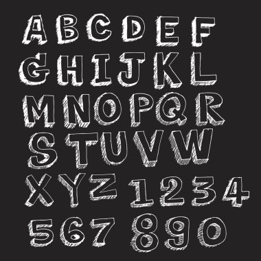 kalemle yazılmış el çizili harfler yazı tipi