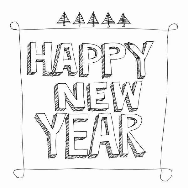 Frohes neues Jahr Handschrift — Stockvektor