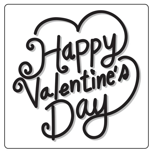 Happy Valentine's Day Card, vectorillustratie belettering — Stockvector