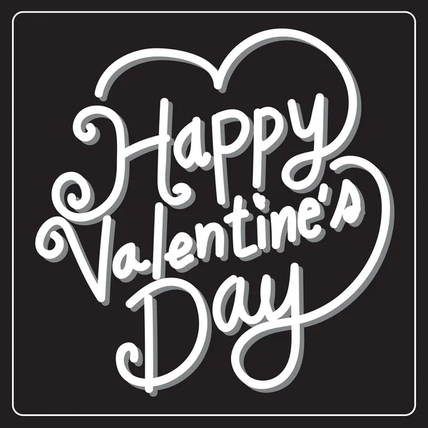 Happy Valentine's Day Card, vectorillustratie belettering — Stockvector