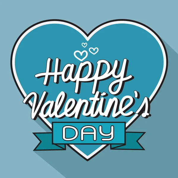 Joyeux Valentin lettrage Carte de voeux avec coeur, vecto — Image vectorielle