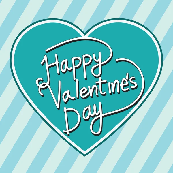 Tarjeta de felicitación con letras del Día de San Valentín — Vector de stock