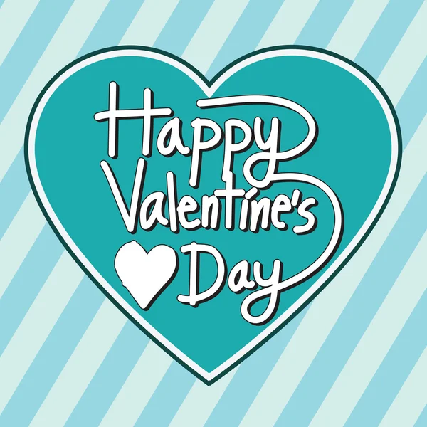 Happy Valentine's Day lettering Greeting Card — Stock Vector