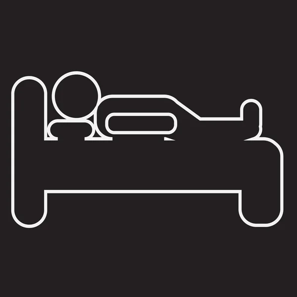 Icône de sommeil, icône de lit, icône de l'hôtel — Image vectorielle