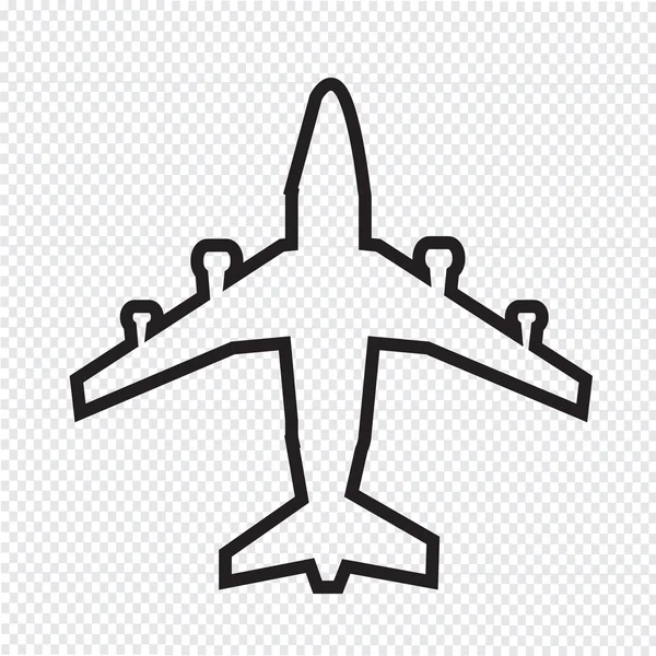 Vue d'icône d'avion — Image vectorielle