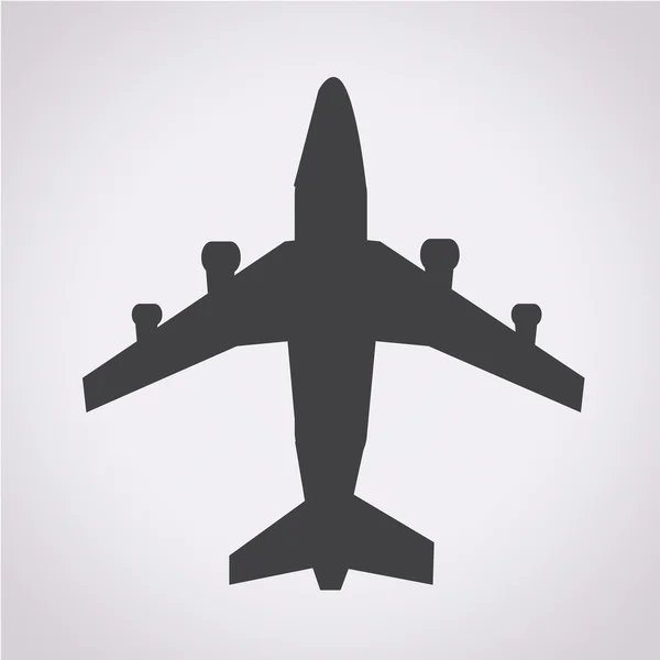 Vue d'icône d'avion — Image vectorielle
