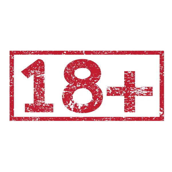 Texte du timbre 18 plus — Image vectorielle