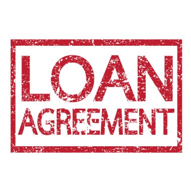 Stamp text LOAN AGREEMENT clipart