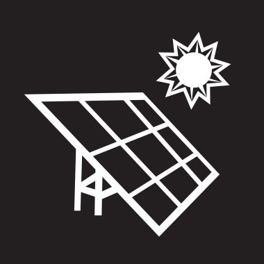 Güneş enerjisi fikir ve güneş paneli simgesini