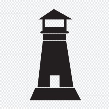 deniz feneri ikonu vektör illüstrasyonu