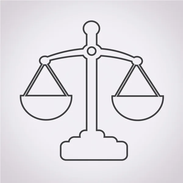 Schalen van Justitie pictogram — Stockvector