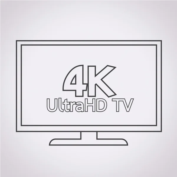 4K UltraHD TV icon — Stock Vector