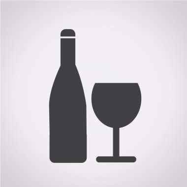 Şarap cam şişe simgesiyle