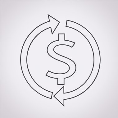 Para dolar işareti simgesi