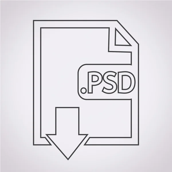 Τύπος αρχείου Psd μορφή εικονίδιο εικόνας — Διανυσματικό Αρχείο