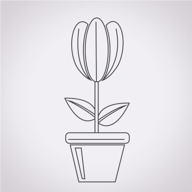 çiçek simgesi vektör illüstrasyonu