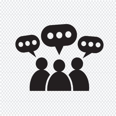 İnsanlar Konuşma Baloncuğu Simgesinde