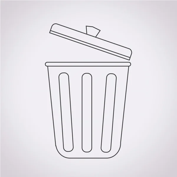 Illustration vectorielle icône poubelle — Image vectorielle