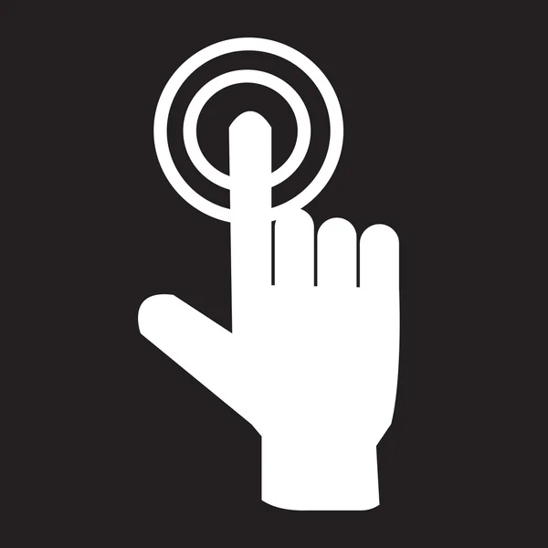 Klik op pictogram van een hand — Stockvector