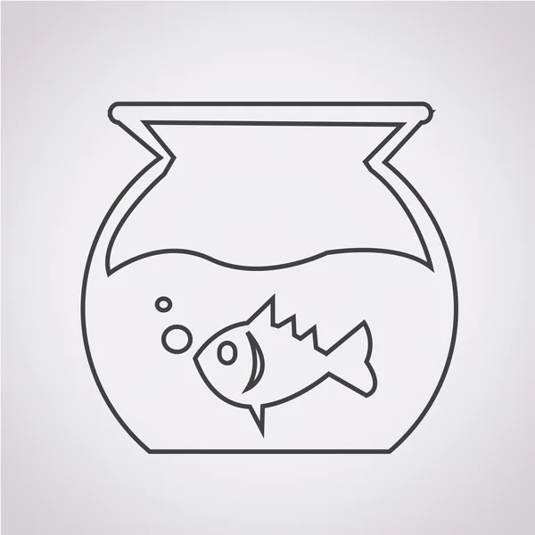 Icono de pecera — Vector de stock